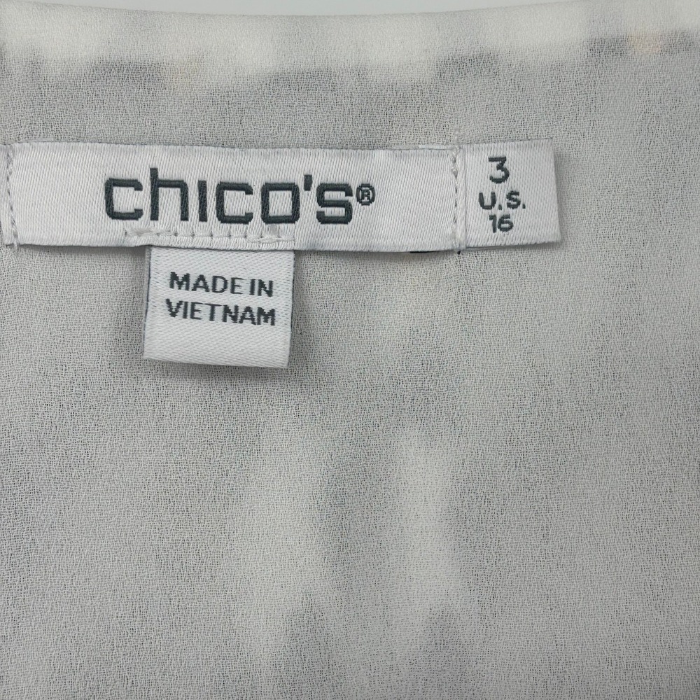 Chico's Maxi Dress Metallic Womens 3X Plus Aztec Midi Long Sleeve V-Neck - Picture 9 of 11